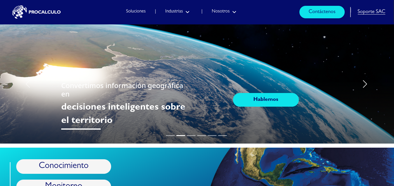 Vista de la landing page de Procalculo